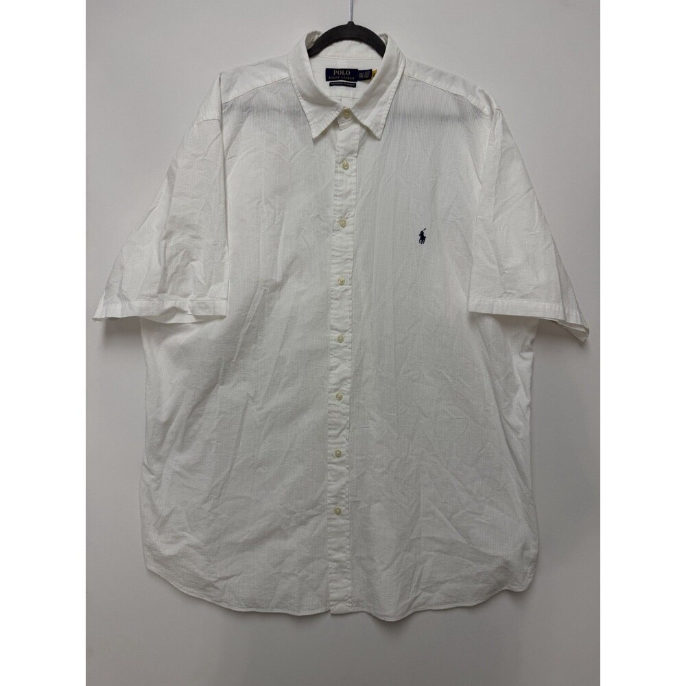 Polo Ralph Lauren Shirt Mens 2XL Tall White Guaranteed To Wrinkle Summer 2XLT